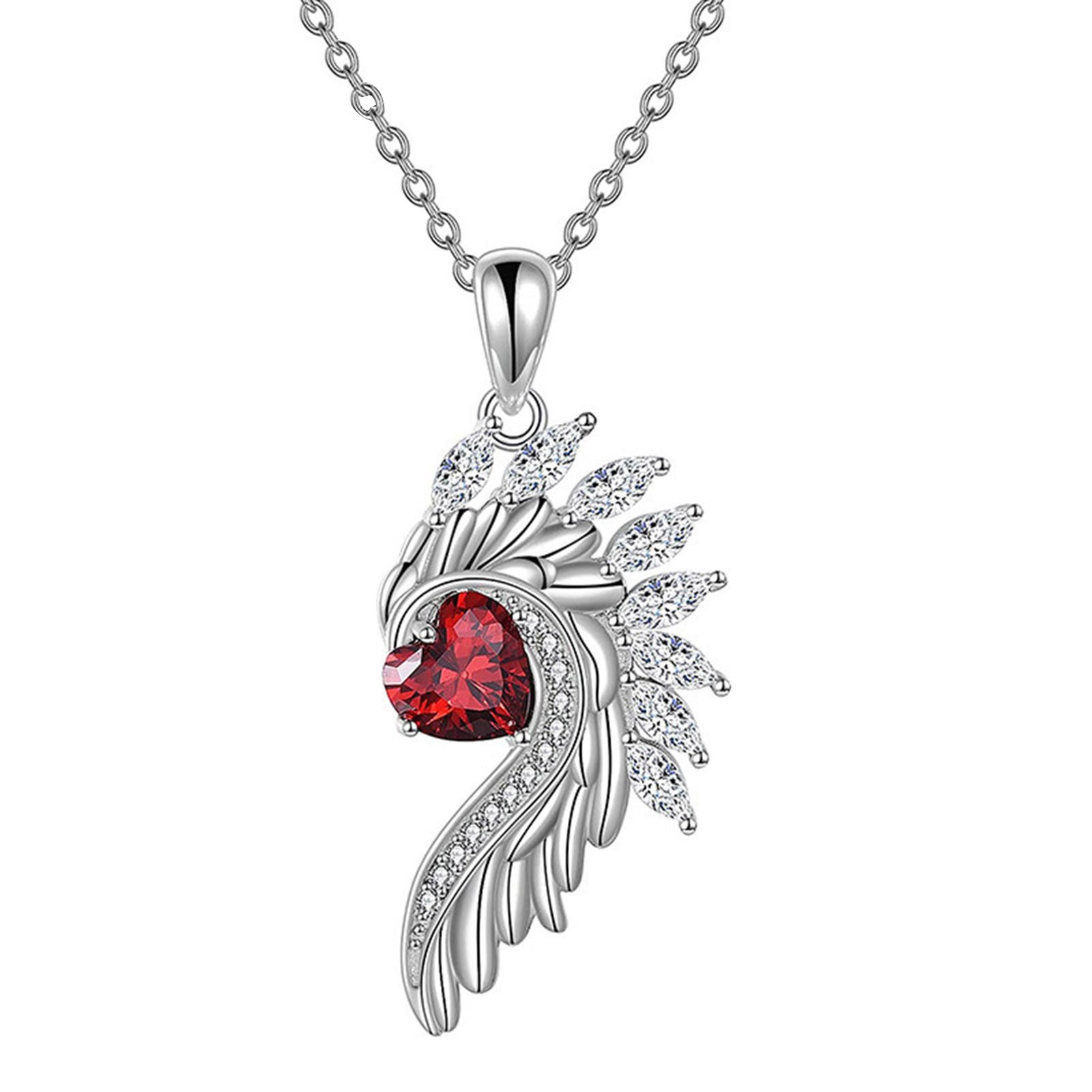 thumbnail image 2 of Ángel Colgante Corazón Circón Collar Europeo y de Regalo, 2 of 2